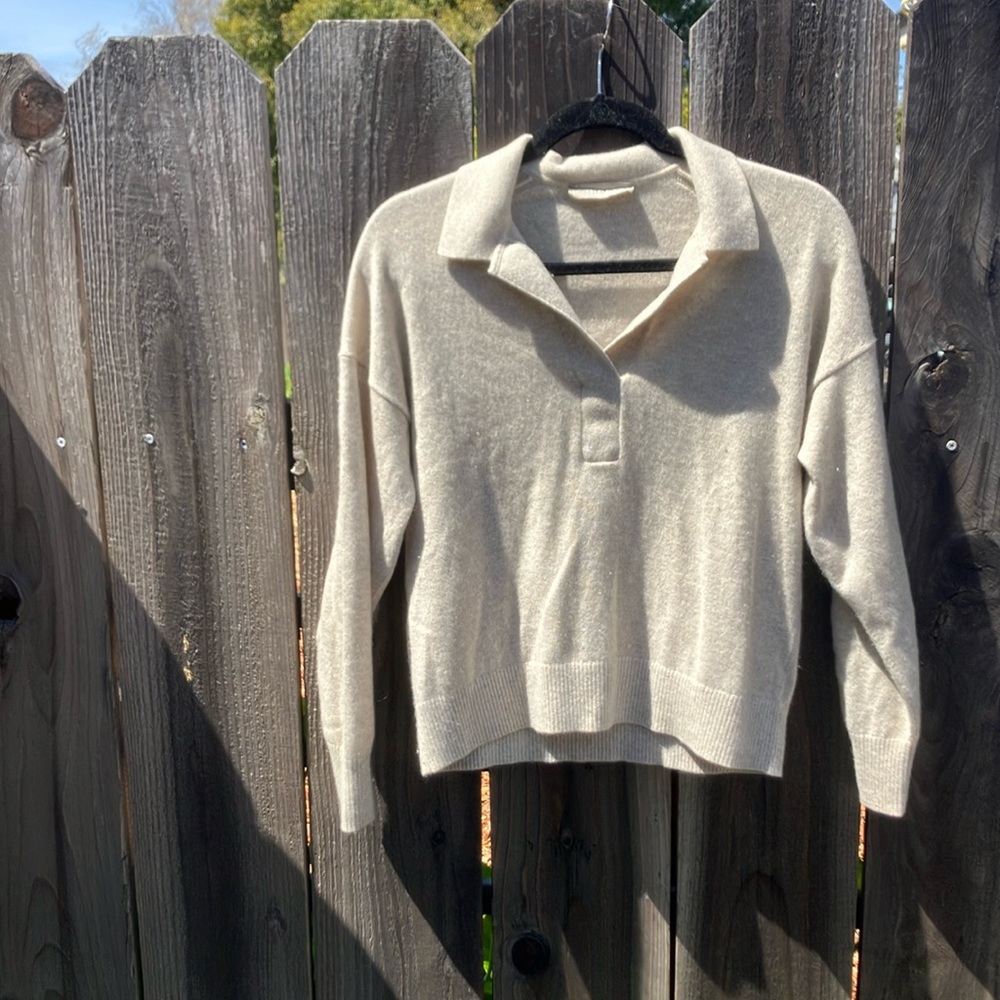 Everlane Cashmere Pullover Oatmeal